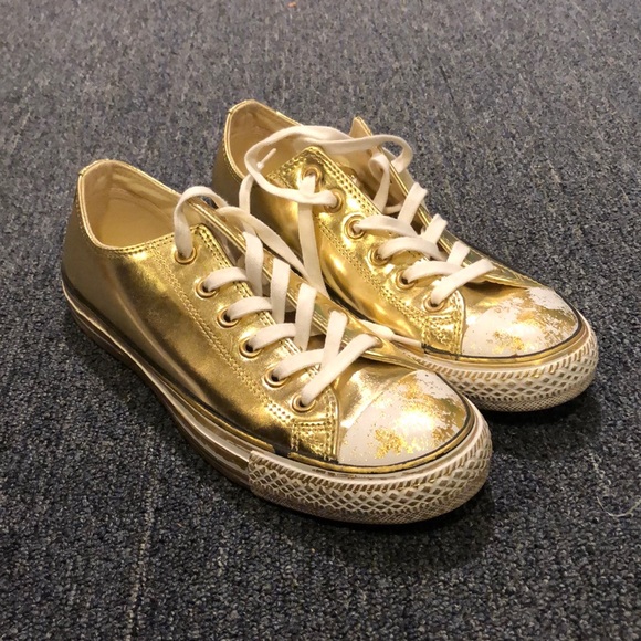 gold converse for women